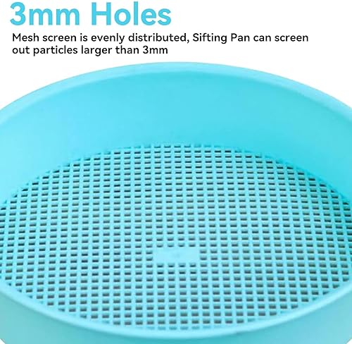 Miniatura 3 de Tamiz de tierra redonda para jardín, tamiz de arena, tamiz de suelo, 0.11 pulgadas, agujero de tetragono, tamiz de tierra, portátil, filtro de