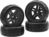 Vista 4 de OD2.75 pulgadas, llantas de cubo hexagonal de 0.47 pulgadas, llantas de nailon y goma compatibles con HSP Tamiya HPI, Kyosho Traxxas WLtoys 1/10