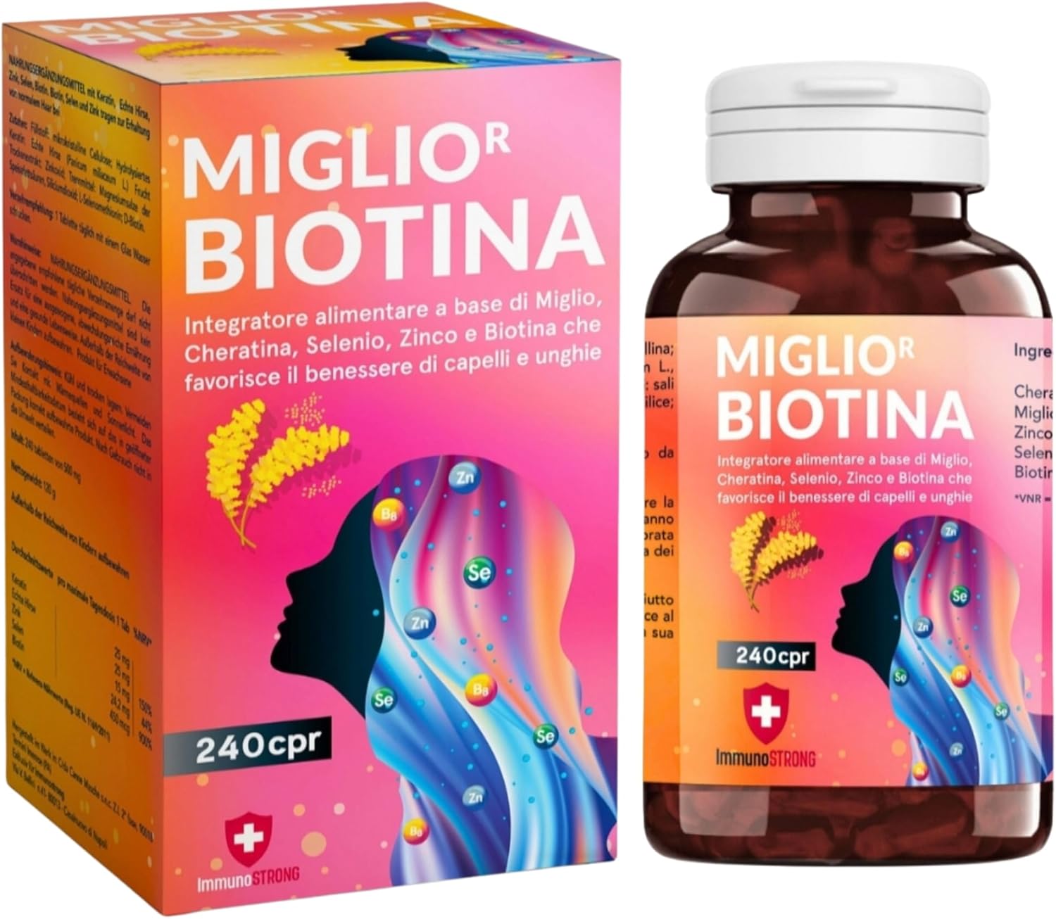 Best Biotin Hair – Voedingssupplement voor dames, innovatieve formule onder de supplementen voor het haar met biotine, keratine en zink – vitaminen voor haar – ImmunoSTRONG