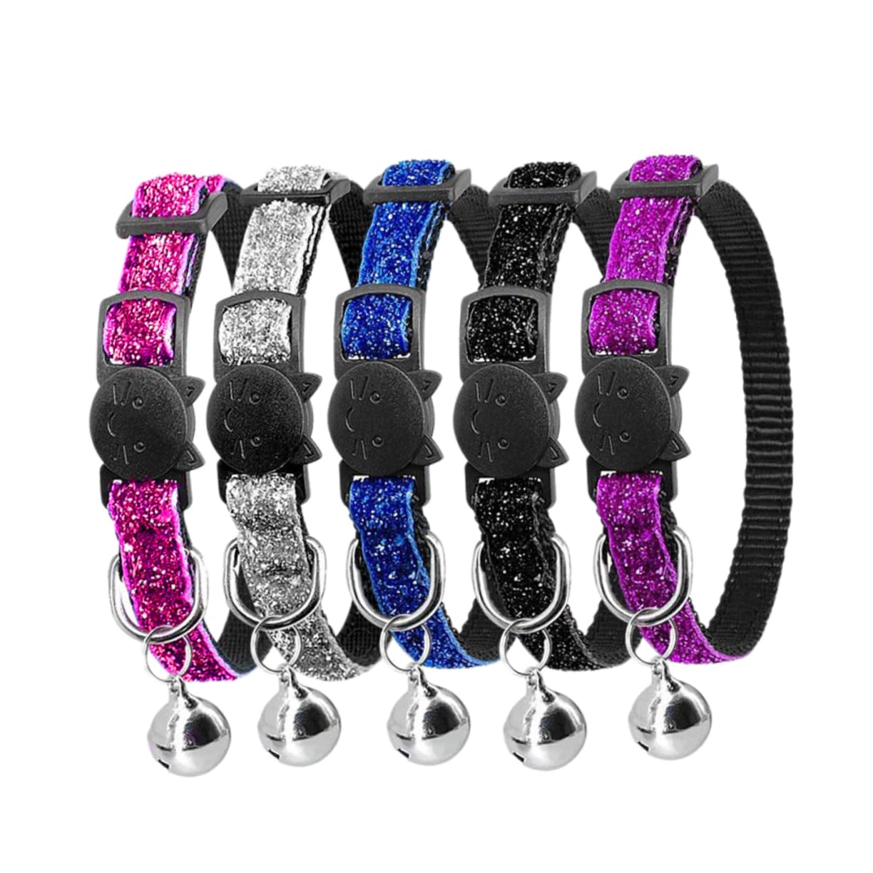 FOMIYES 15stücke Nylon Katzenhalsbänder Mit Glöckchen Verstellbares Und Sicheres Sicherheitsverschluss-katzenhalsband Für Katzen Und Kleine Haustiere