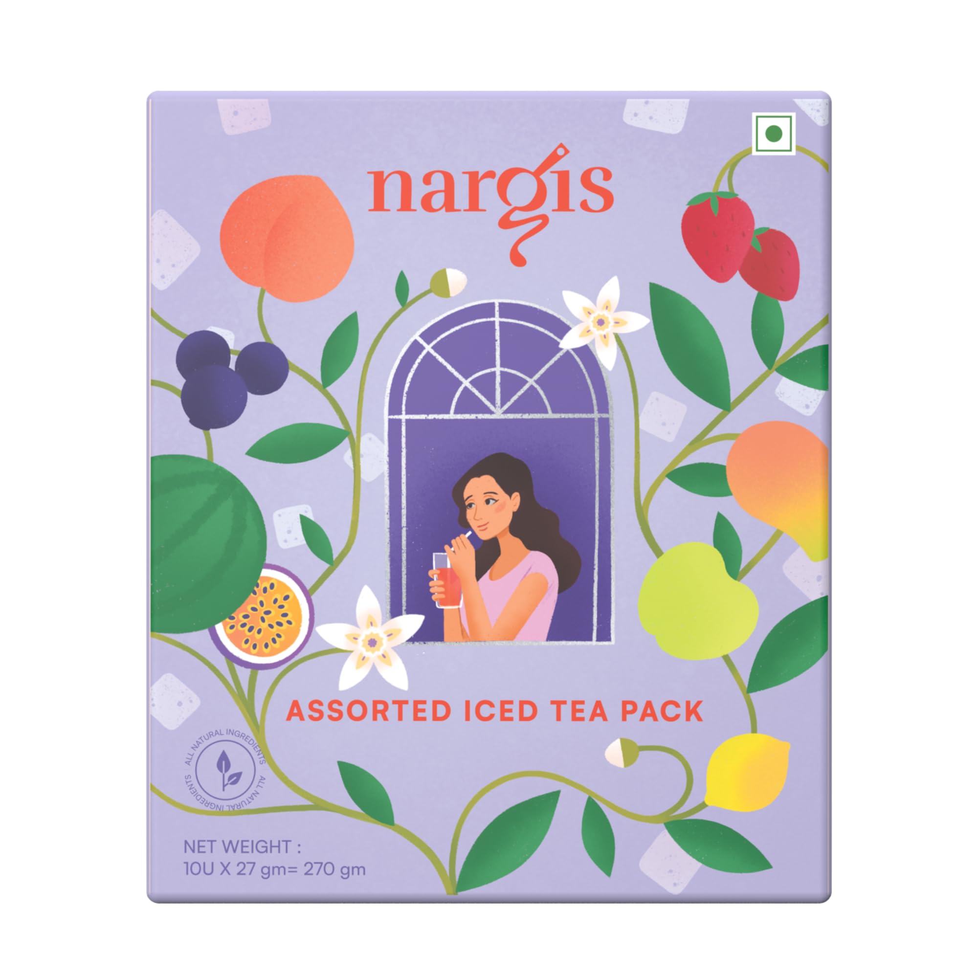 Nargis Premium Assorted Iced Tea Pack of 10 - Experience Authentic Flavors of Summer with Iced Tea | Peach, Watermelon, Strawberry, Lemon, Vanilla, Mixed Berry, Passion Fruit, Litchi, Black Currant & Mango - Each Sachet 30gm each | 300gm (B0D5YK84KR) Amazon Price History, Amazon Price Tracker