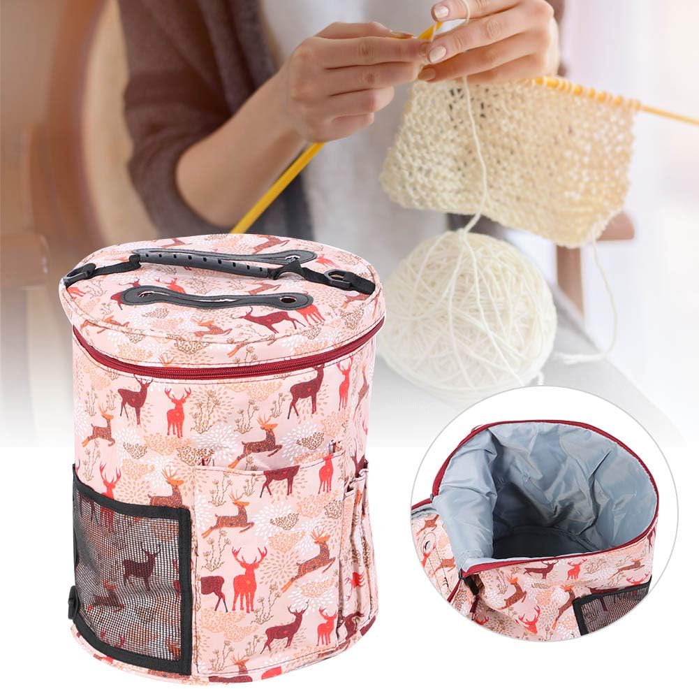 QANYEGN Yarn Storage Bag, Portable Kniing, Micro Crochet Storage Bag, for Crochet Hook, Skeins Yarn, Kniing Plies(Large Bucket)