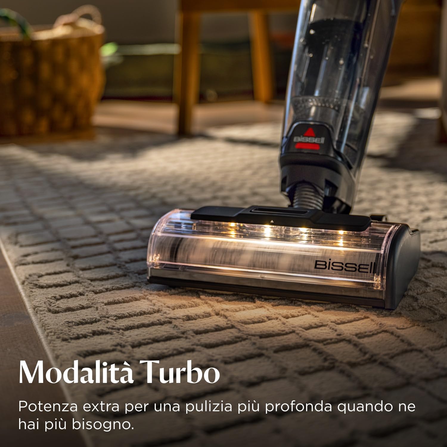 Bissell CrossWave HydroScrub, Aspirapolvere e lavapavimenti senza fili, potente pulitore multisuperficie per pavimenti, autonomia di 45 minuti, con pulizia dei bordi, faretti a LED, 4283N