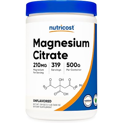 Nutricost Magnesium Citrate Powder (Unflavored, 500 Gram)