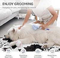 Vista 4 de aumuca Cepillo Deslizante de Autolimpieza, Cepillos para Gatos de Interior, Cepillo de Aseo y Eliminación de Pelo para Caballos, Masaje para Azul