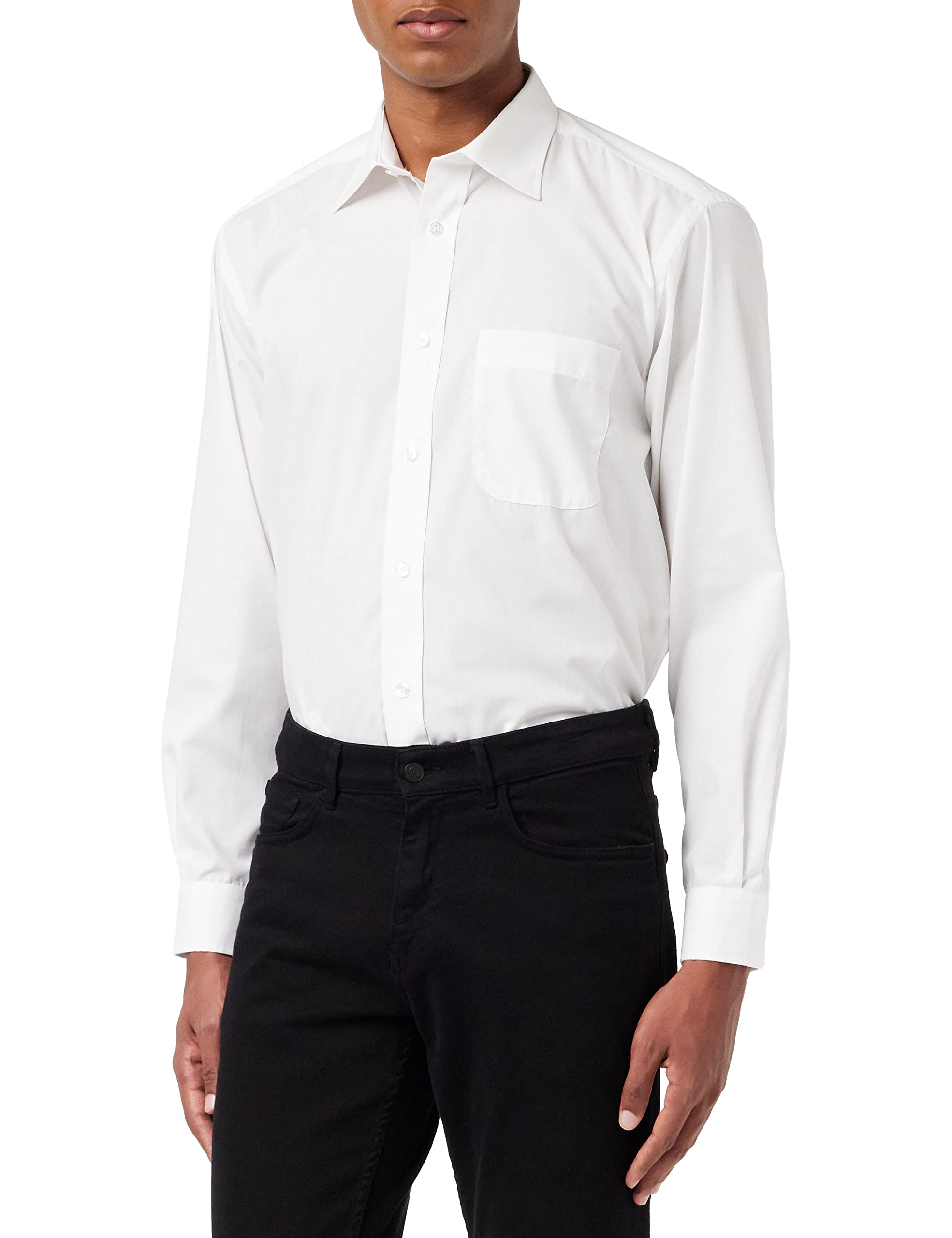 Kustom Kit Men's Kk104 Business Shirt, White, 19"