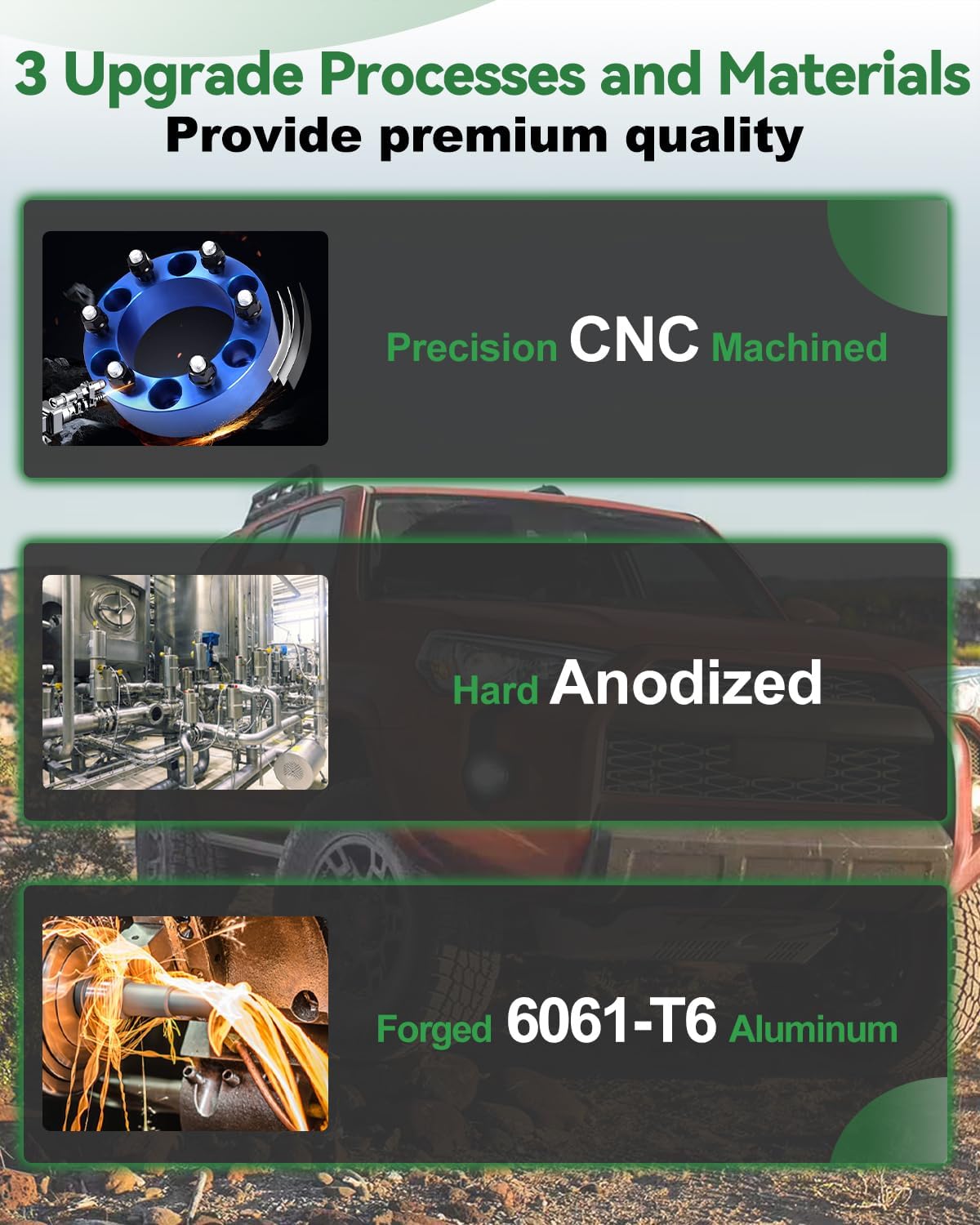 6x5.5 2" Wheel Spacers Fit for Tacoma 4Runner Tundra FJ Land Cruiser, 6x139.7 Wheel Spacers 108mm Hub Bore with 12x1.5 Thread Pitch, Package of 4,Blue