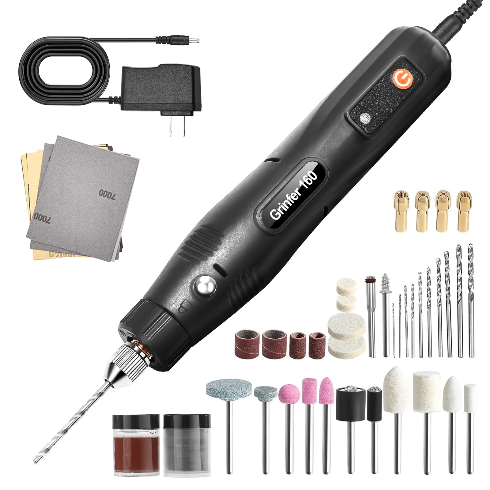 12V Wired Electric Resin Drill and Polishing Kit, 5-Speed Adjustable, 46-Piece Making Kit, Molding Resin Polishing, Mini Resin Drill Pen - For Resin