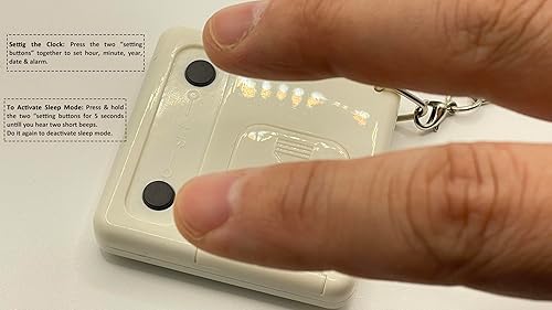 Miniatura 5 de Llavero de reloj despertador portátil que habla, tamaño mini con modo de sueño, para baja visión y ancianos (pilas incluidas)