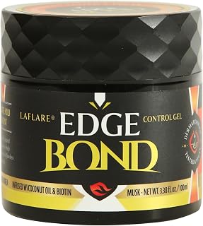Laflare Edge control Extreme Hold Gel for Nature & kids Hair w Biotin & Coconut Oil Non-Greasy for All Hair type 100ml (Musk)