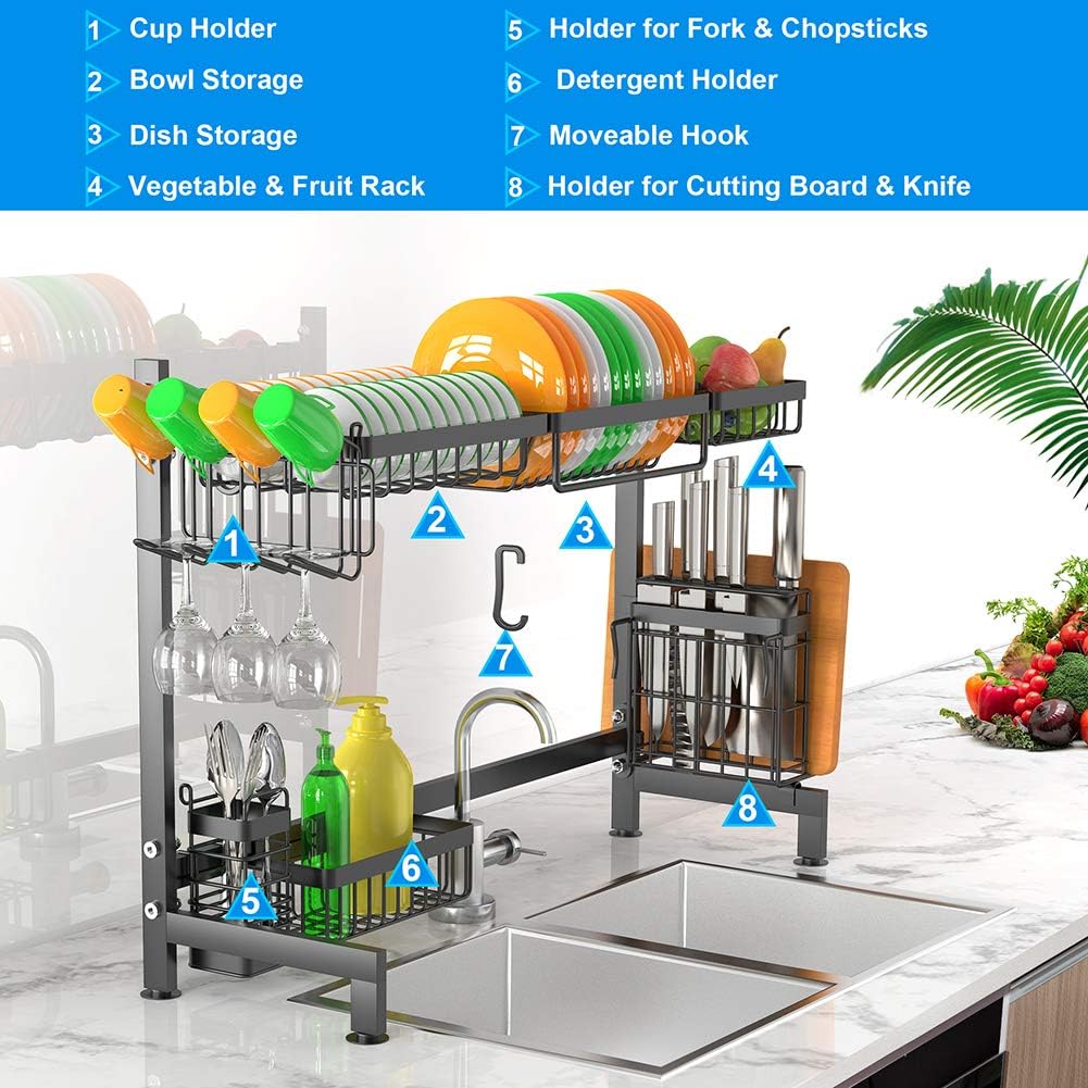 iBesi DishRack, Double, Black