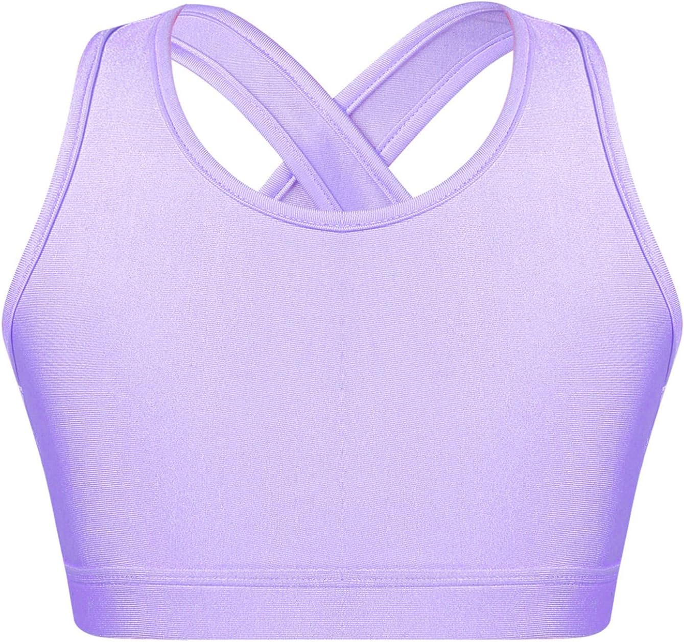 Kids Girls Wireless Crisscross Keyhole Back Crop Tops Shockproof Cotton Yoga Bra Top Vest Work Out