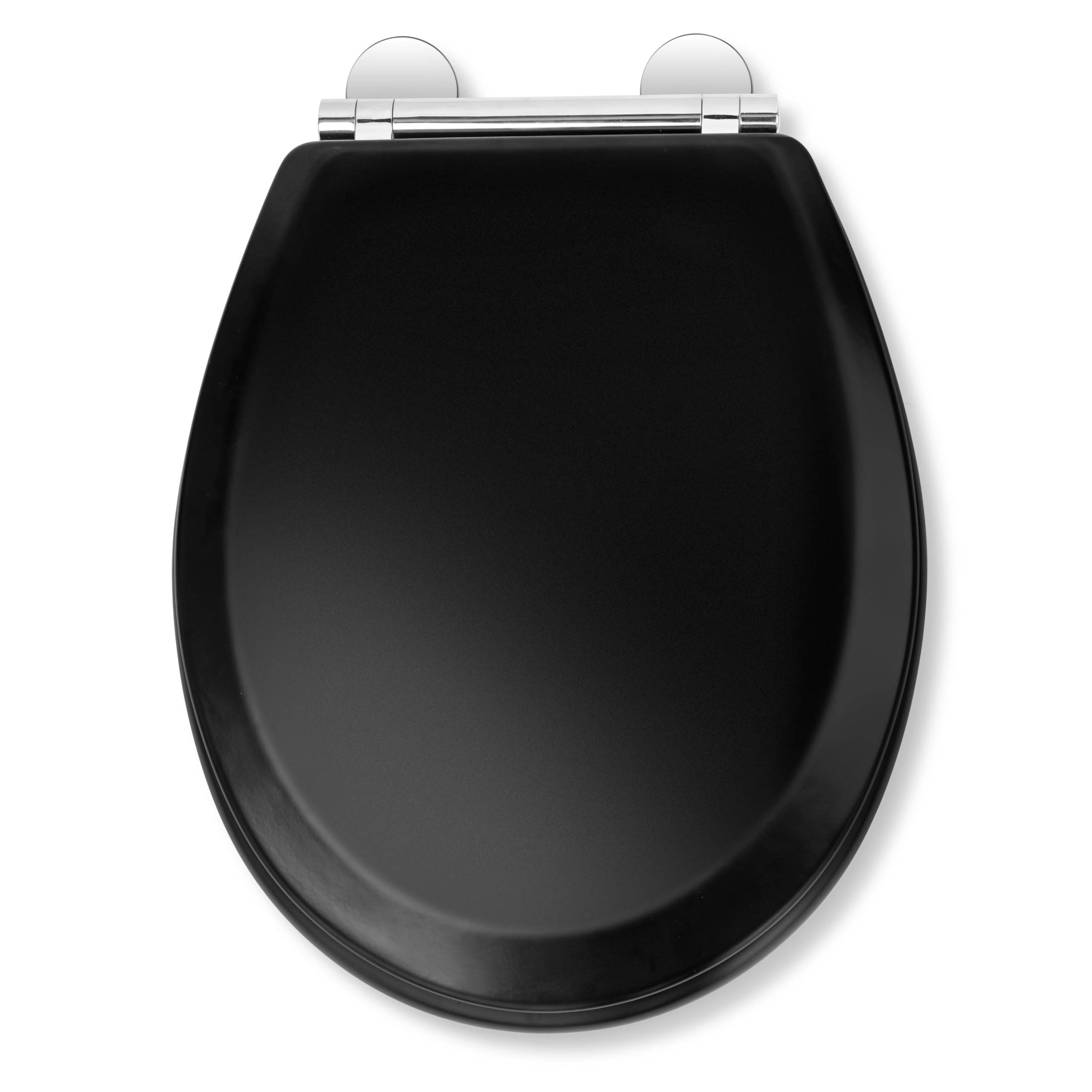 Croydex Flexi-Fix Wooden Toilet Seat Lene Oval - Matte Black