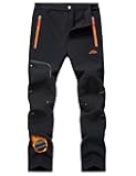 Men's Snow Ski Pants Fleece Lined Winter Water Resistant Insulated Work Hiking Snowboard Pants 4 Pockets