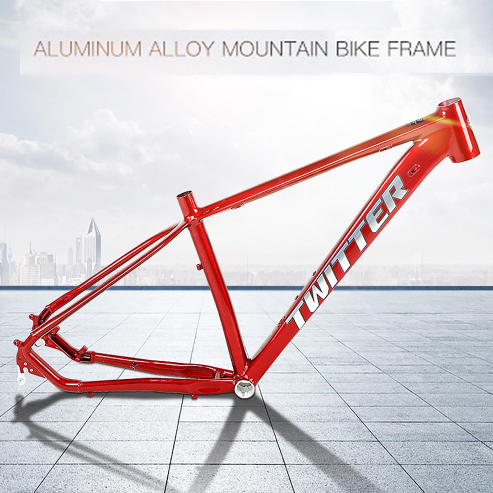 MirOdo Mountain Bike Frames 27.5/29er Aluminum Alloy Hardtail Bike Frame 15/17/19”Quick Release 135mm Internal Routing BB 68mm Disc Brake XC Mountain Bike Frame(Color:Red,Size:27.5/29