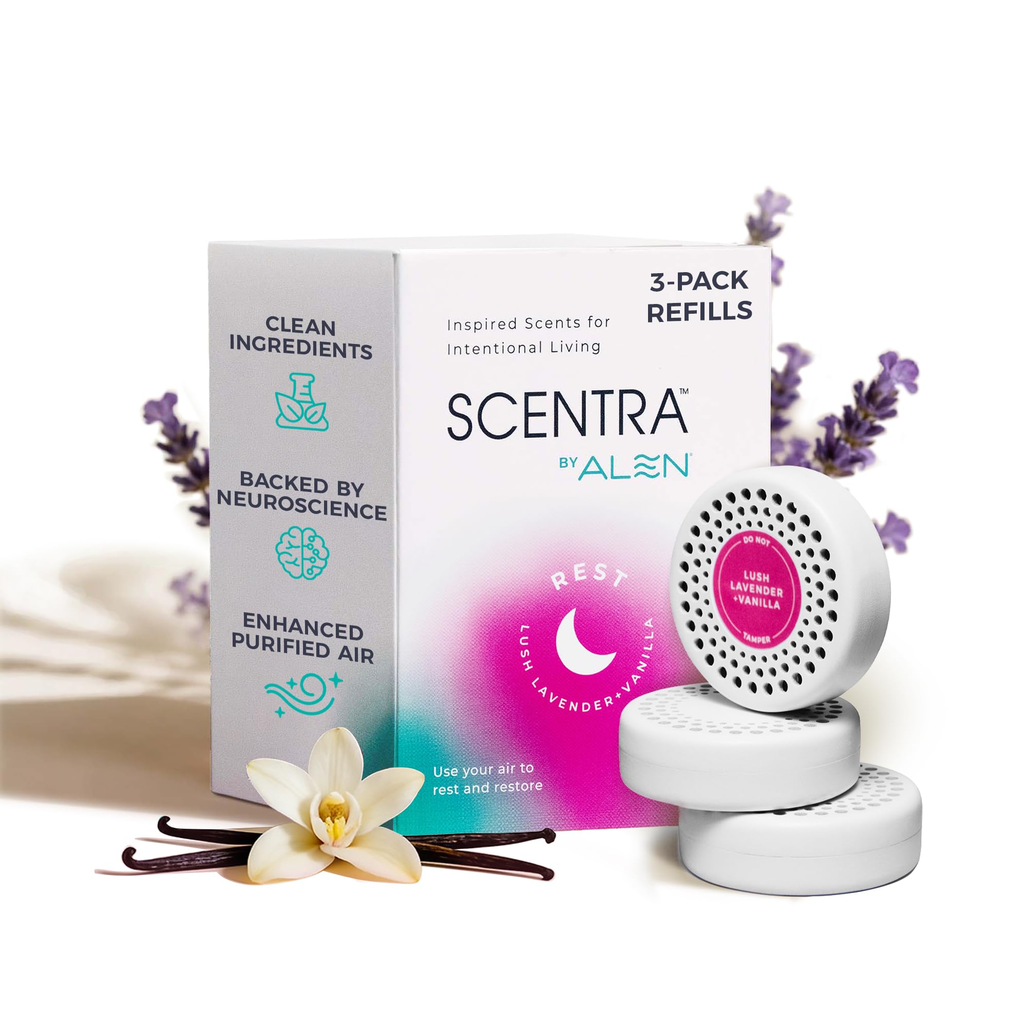 Scentra REST Air Purifier Scent Refill - 3 Months Supply, for Air Purifiers - Lavender, Sage & Vanilla, Supports Relaxation & Better Sleep, Designed for Rest & Restore-picture-19