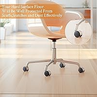 Vista 4 de KMAT Alfombrilla para Silla de Oficina, Alfombrillas de Suelo de Madera Dura y Azulejo de Fácil Deslizamiento, Alfombrilla Transparente para Silla