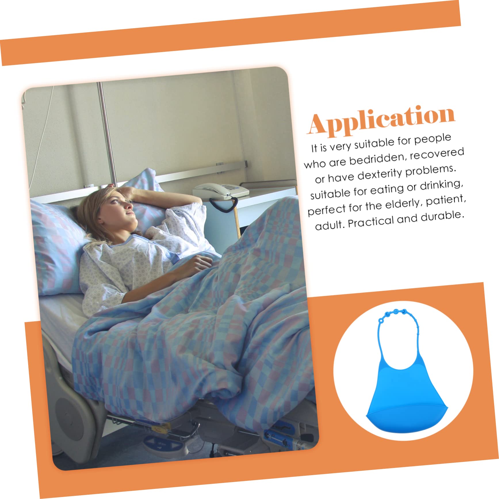 BCOATH Elderly Waterproof Bib for Men Women Large Silicone Apron Bib for Easy to Leak Proof