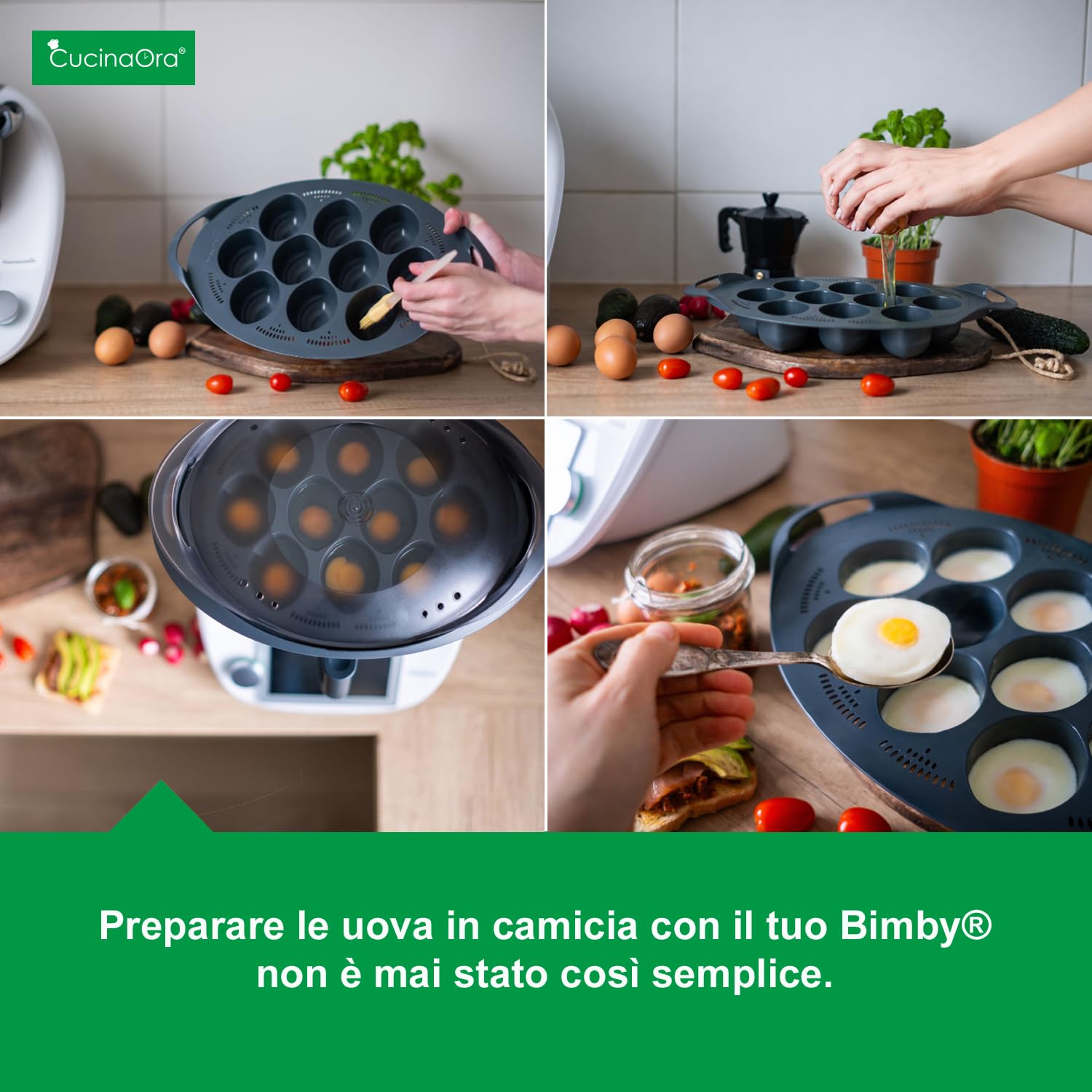 steamEGGS MAX compatibile con Bimby TM6/TM5/TM31 – Inserto cuociuova per preparare fino a 10 uova in camicia