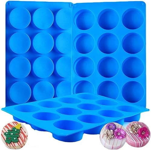 AFINSEA 3 moldes de silicona Oreo, moldes cilíndricos cubiertos de chocolate para galletas, moldes redondos de silicona para dulces, dulces,