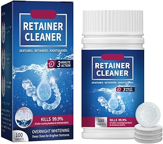 100PCS Denture Cleaning Tablets, Mouth Guard Cleaner for Removes Odor Oral, Cleaning Retainer Cleaner for Aligner Mouth Night Guard