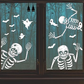 140PCS Halloween Window Clings Decor for Halloween Decorations | Double Side Window Stickers Removable Glass Decals for Party Decorations Indoor