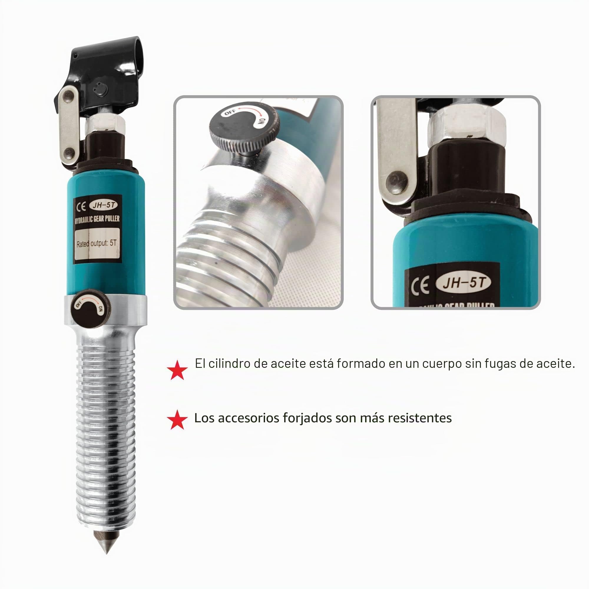 AMZCNC Extractor de rodamientos hidráulico 10T 2 3 brazo 250 mm 360° cabezal giratorio | Para talleres de automóviles mecánicos rodamientos de rueda cubos poleas engranajes bridas ejes de transmisión desmontar