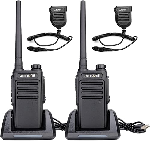 Retevis Radios RT47V MURS, radios de 2 vías con micrófono de hombro, Walkie Talkies impermeables IP67, recargable, walkie talkie para caza,