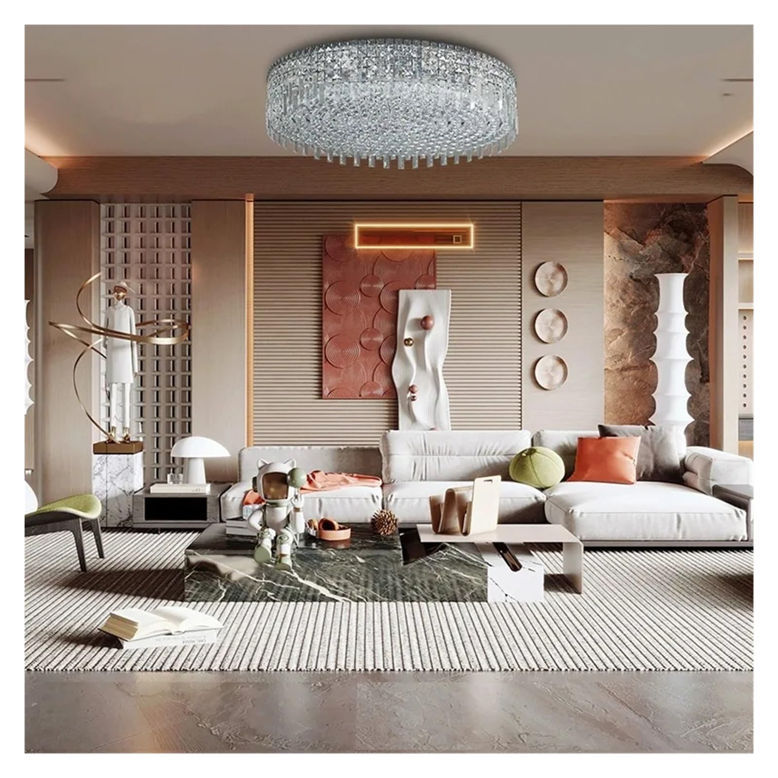 Lustre de luxe en cristal luminaire suspendu chic pour une décoration de plafond raffinée