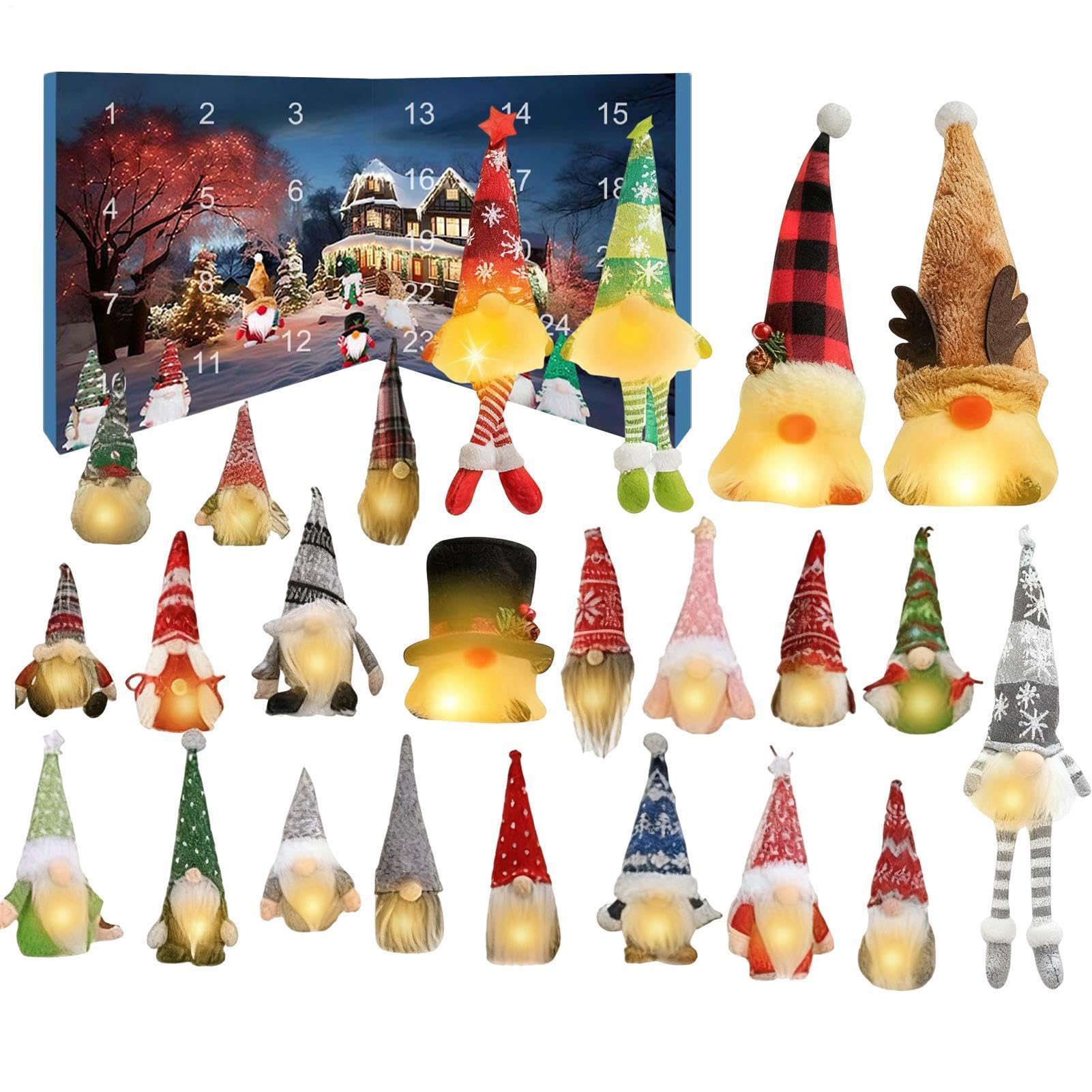 Calendario Avvento Con Gnomi Natalizi 24 Giorni Decorazioni Con Bambole Di