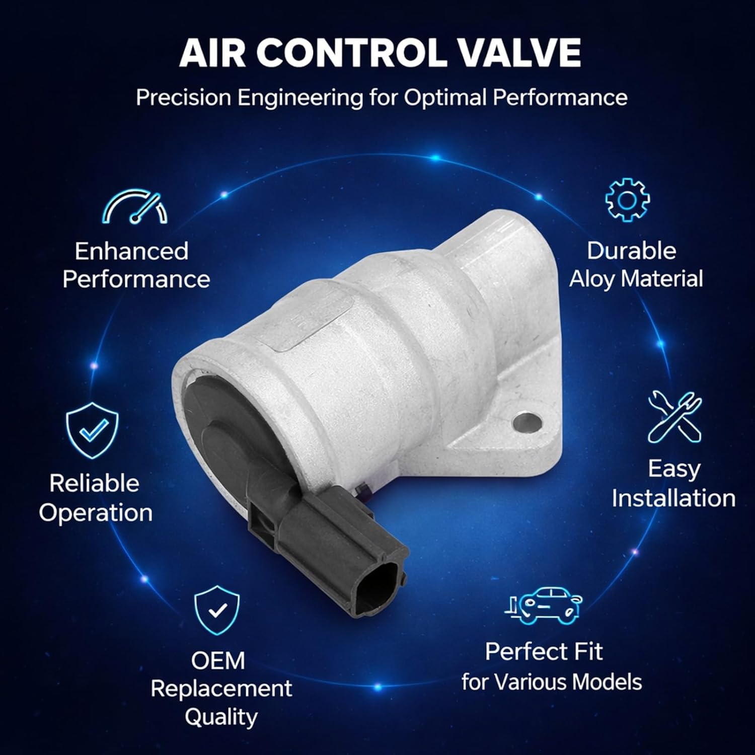 Air Control Valve, Alloy, XL3Z9F715BA Replacement for E - 150 1999-2000, E - 250, F - 150 - Precise Fit, Durable Performance, Easy Installation for Reliable Engine Control