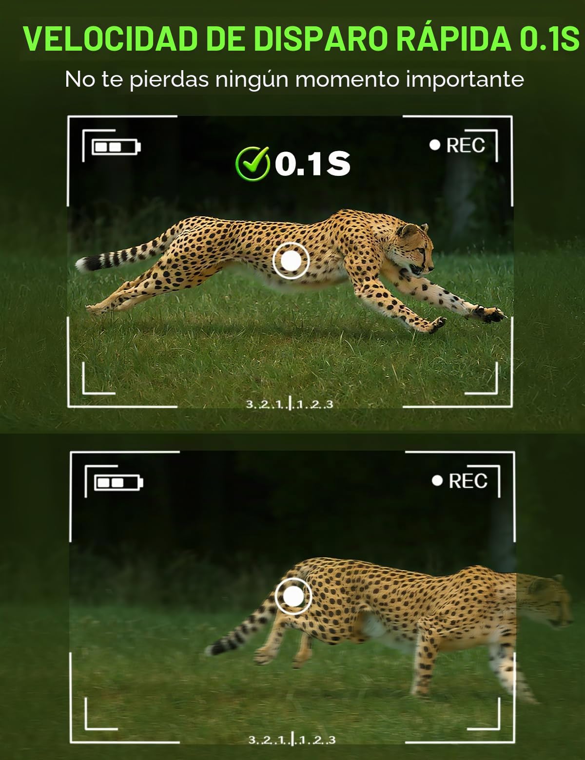 Coolifepro Cámara de Caza, 60MP 4K HD Camara Fototrampeo Infrarroja Nocturna con 850nm IR LED, Tarjeta de 32GB, IP66 para Observación de Animales Vida Silvestre y Monitoreo de Seguridad en Interiores
