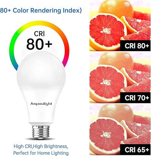 Miniatura 5 de Bombilla LED de 3 vías 50-100-150W equivalente a A21, bombilla de 3 vías 4000K blanco natural, 500-1600-2200LM lúmenes altos, 6-14-20W E26 bombilla