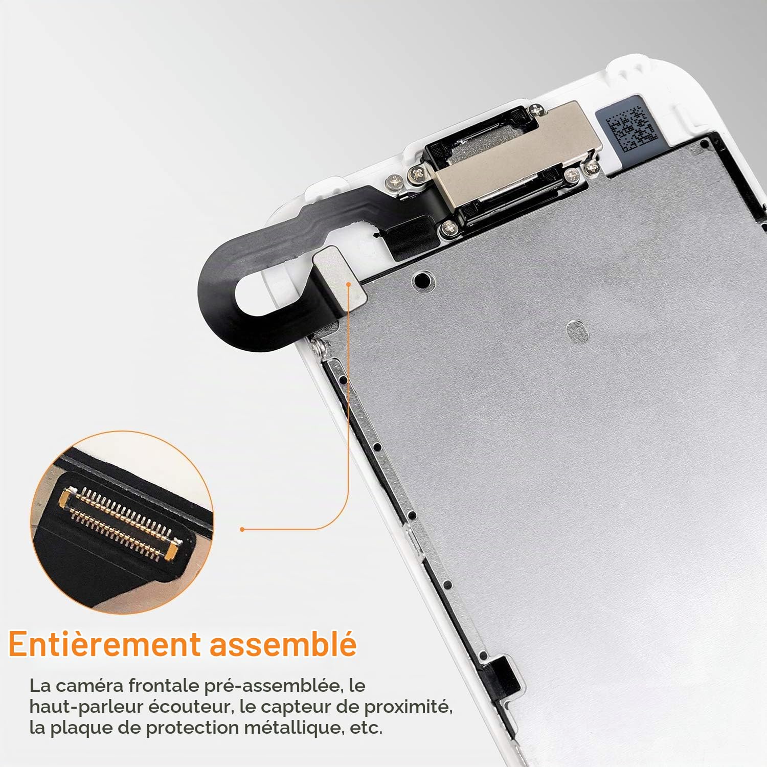 Remplacement Écran Complet pour iPhone 8 Blanc 4,7" avec Outils Réparation Caméra Frontale Capteur Proximité Haut-Parleur Feuille Adhésif Interne prédécoupés Verre Trempé Assemblé Blanc