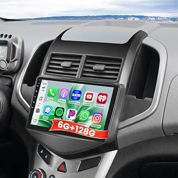 Roinvou [8 Core 6G+128G] for Chevrolet Chevy Aveo Sonic 2011-2013 Android Radio with Wireless Carplay Android Auto, 9 Inch IPS Touch Screen Car Stereo, Bluetooth 5.0, 32 EQ, GPS, WiFi, 59UI, SWC