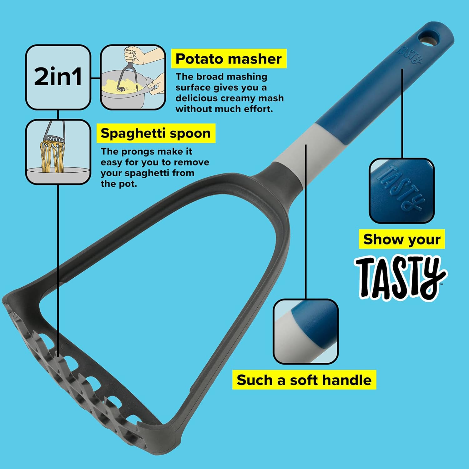 Tasty Potato Masher, Potato Ricer, Plastic Functional Part, SoftTouch