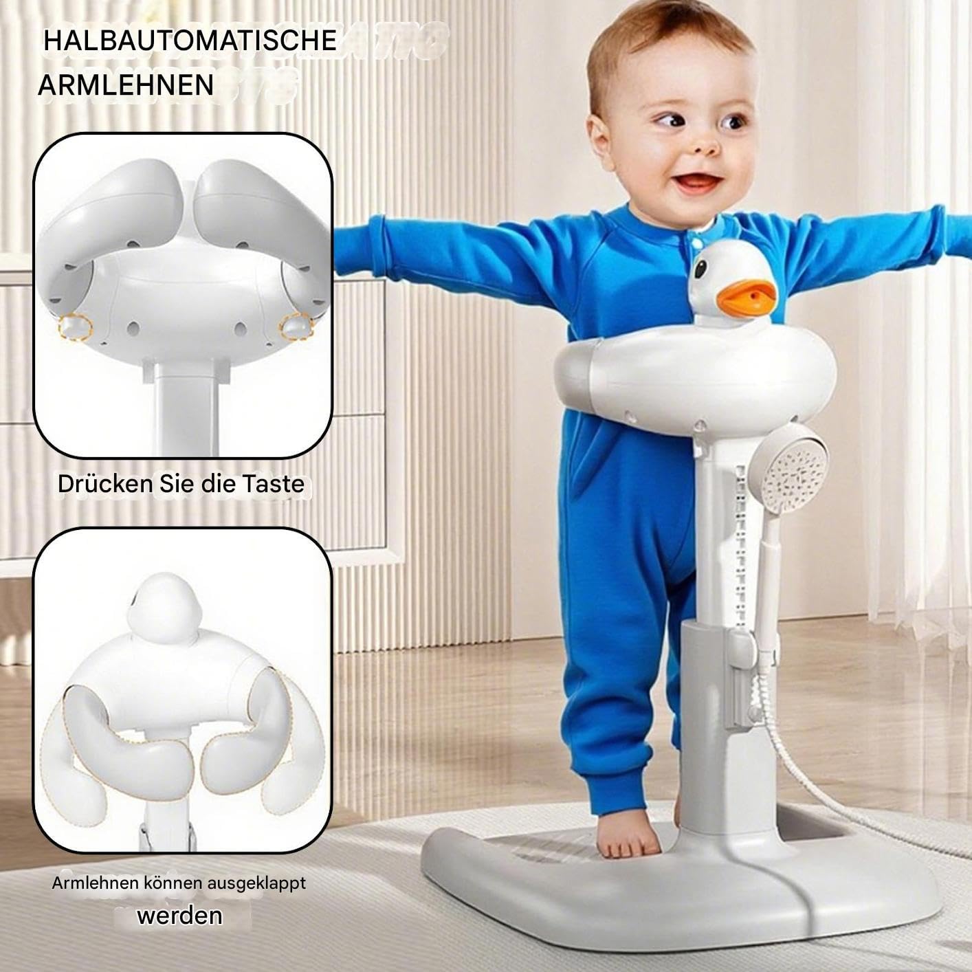 Kleinkind Duschständer - Babypartyunterstützung | Babybad Stehend Set | Verstellbare Duschstation Für Kinder Mit Nicht Rutscher Basis | Tragbarer Badehelfer Für Neugeborene, Babys Und Kleinkind