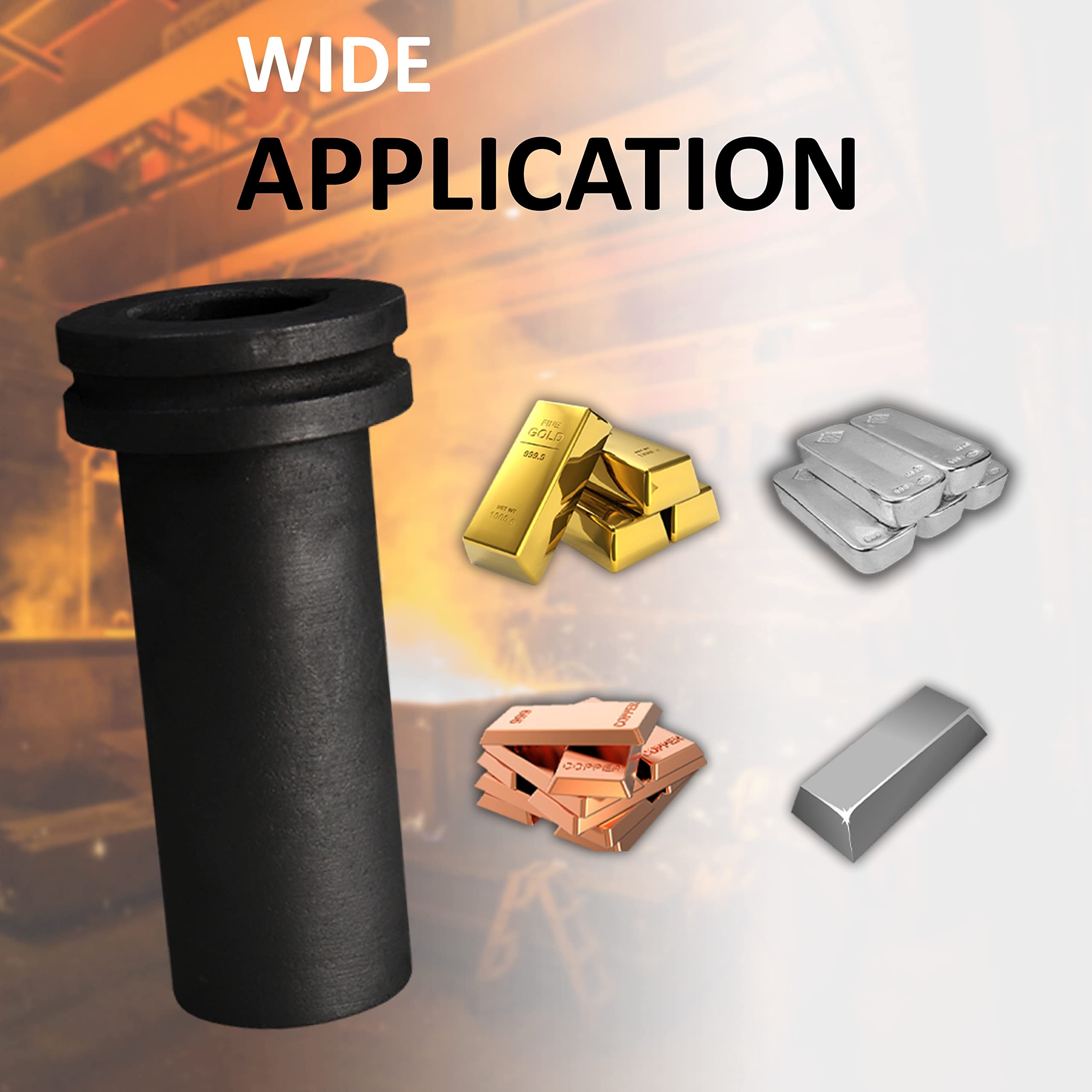 2 Kg Foundry Furnace Clay Graphite Crucible Melting Casting Refining Gold Silver Copper Brass Aluminum Scrap Casting Mould