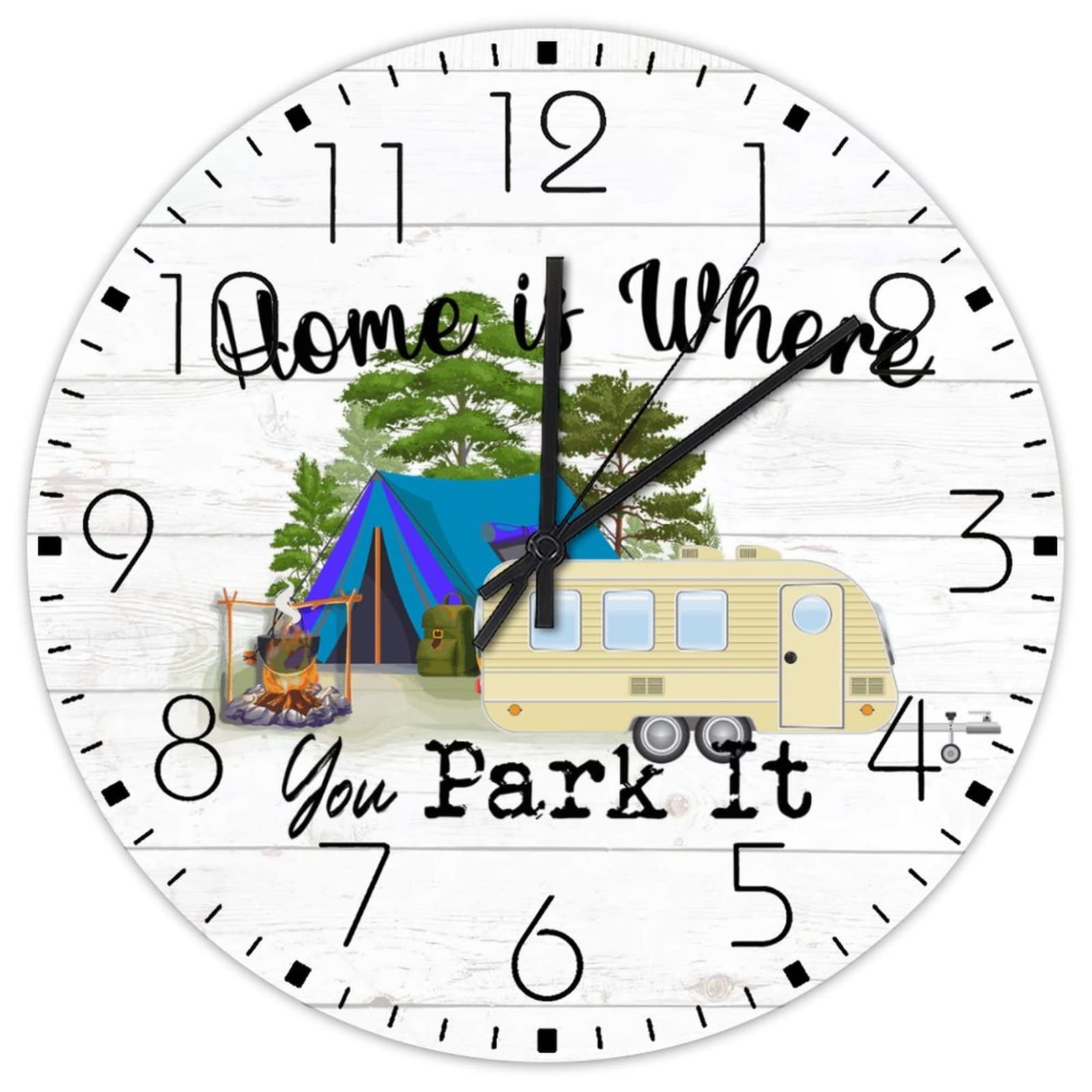 Horloge murale analogique en bois silencieuse pour sublimer une décoration extérieure
