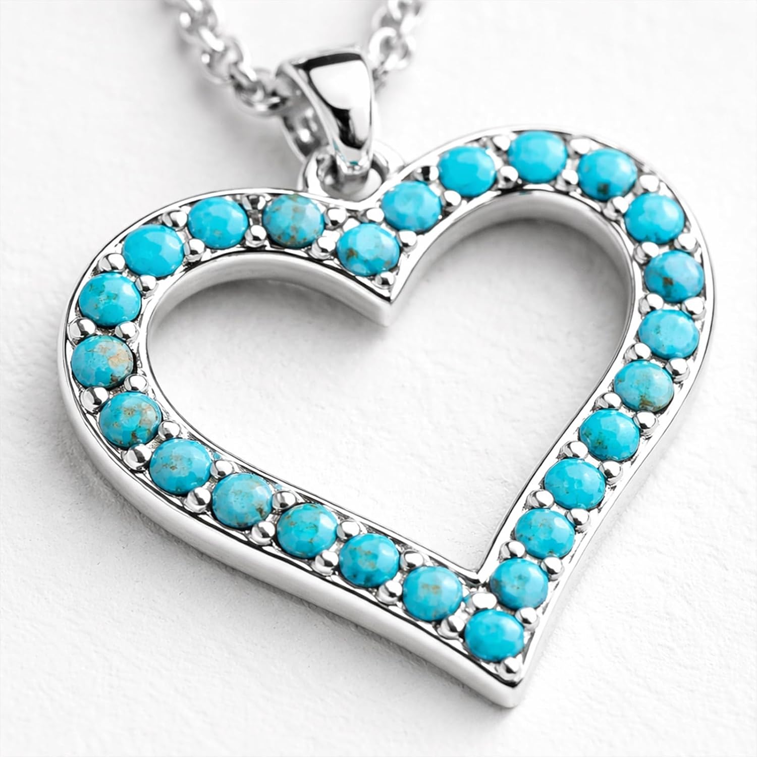 Sheplus Gift for Wife - Natural Turquoise Heart Pendant Gold Necklace Dainty Charm Non 14K Real Gold Plated Love Authentic Real Western Pendant Jewelry for Women