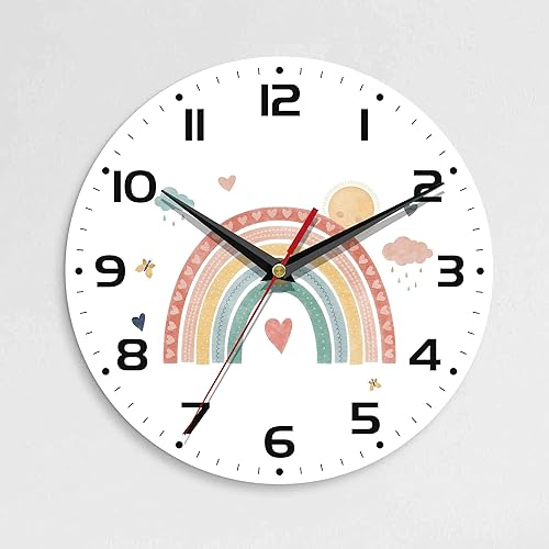 Miniatura 8 de Reloj de pared, 10 pulgadas, silencioso, sin tictac, decoración del hogar para cocina, funciona con pilas, para baño, dormitorio, sala de estar,