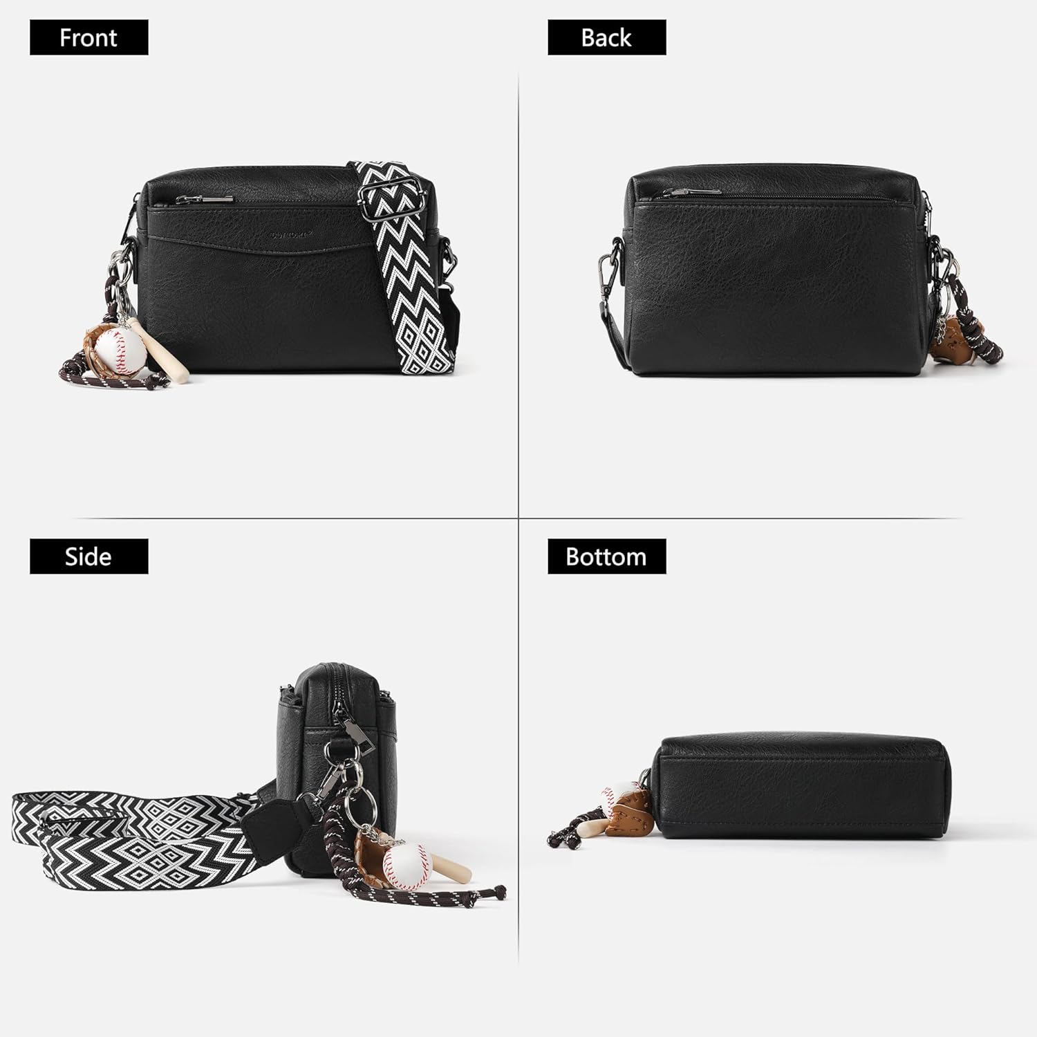 TANTOMI Small Crossbody Bags for Women, Triple Zip Crossbody Purse Cell Phone Shoulder Bag Handbags with Adjustable Strap - Image 5