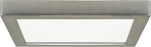 Satco S29341 - Montaje empotrado LED de transición en Pwt, Nckl, BS, Slvr. acabado, 9.00 pulgadas, 2700K, níquel cepillado
