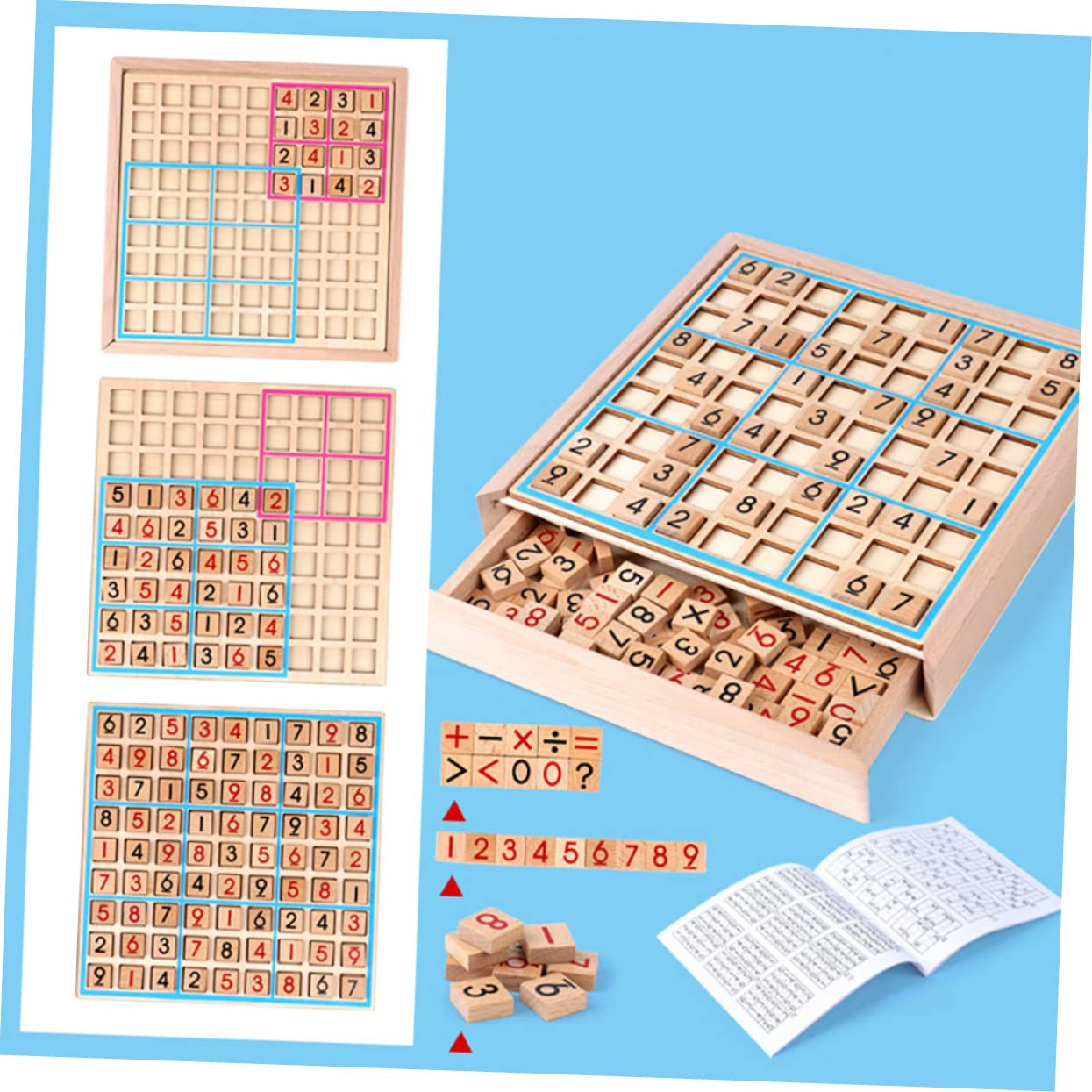 Genérico 1 Juego Sudoku De Madera Juegos Juguetes Educativos Juguete De Sudoku De Matemáticas De para De Educación Temprana Aritmético