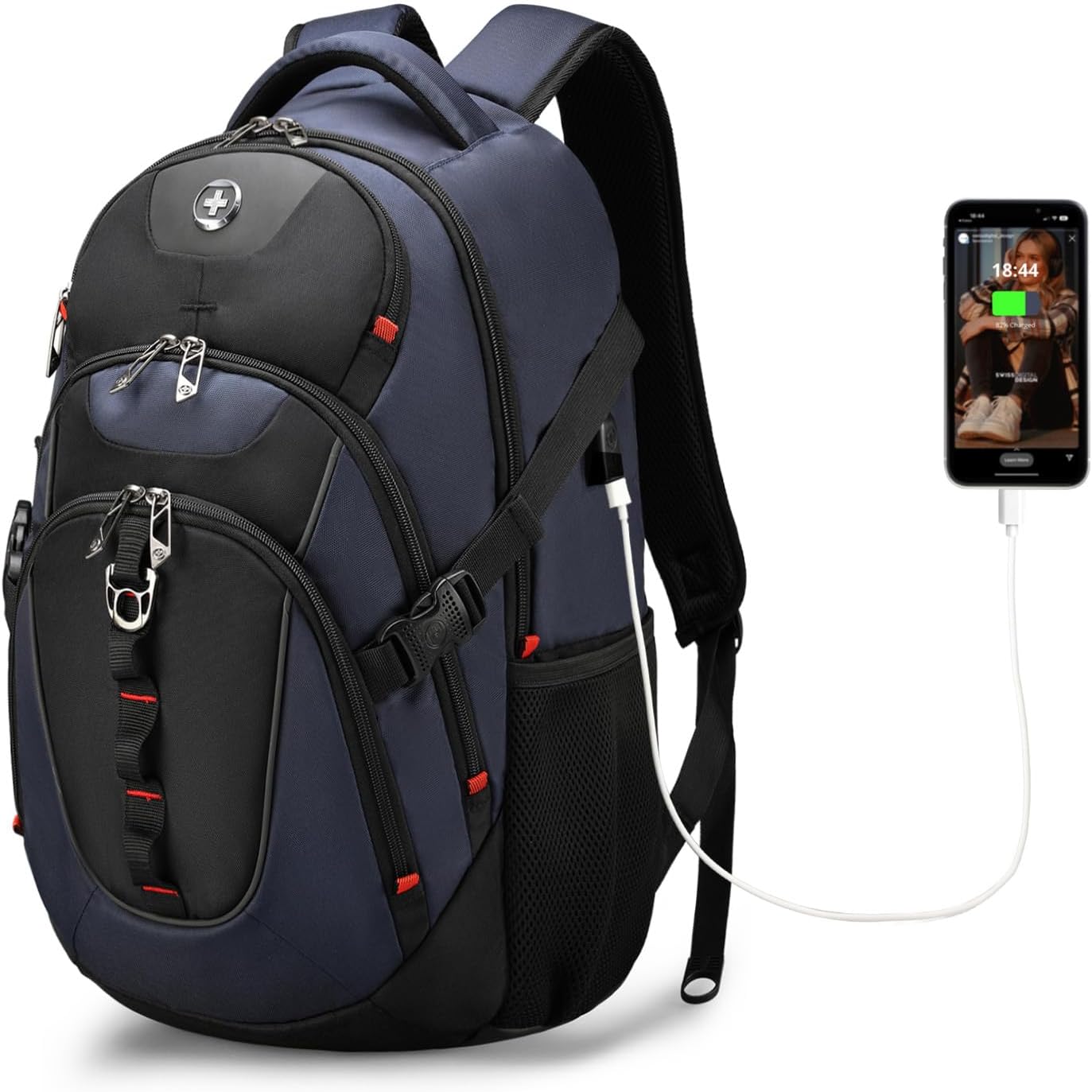 Design Business Laptop Backpack Travel Backpack College Backpack for Men Women Blue/Black SD803