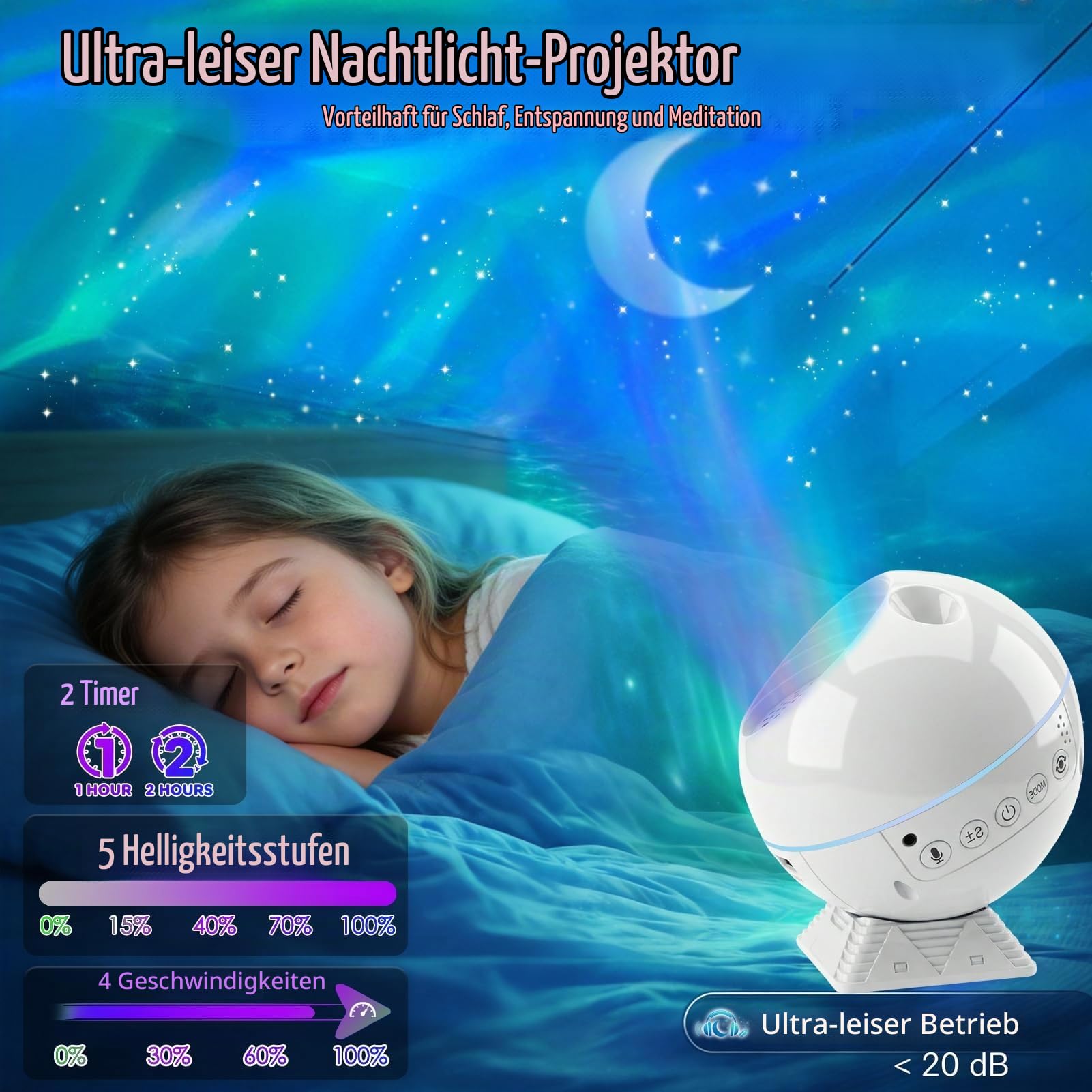 Sternenhimmel Projektor, Nachtlicht kinder Galaxy Projektor mit Timer/Fernbedienung/Bluetooth für Zimmer Deko Home Decoration, Geschenke für Kinder Erwachsene