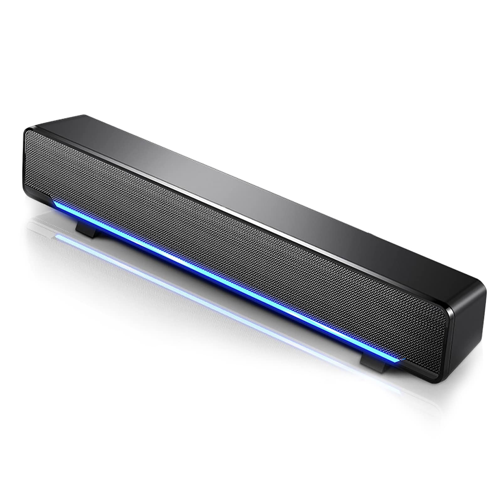Wendry Computer Speakers,3.5mm Computer Sound Bar Bass Surround Sound Box,USB Powered Portable Soundbar with 3D Stereo Sound and LED Breathing Light