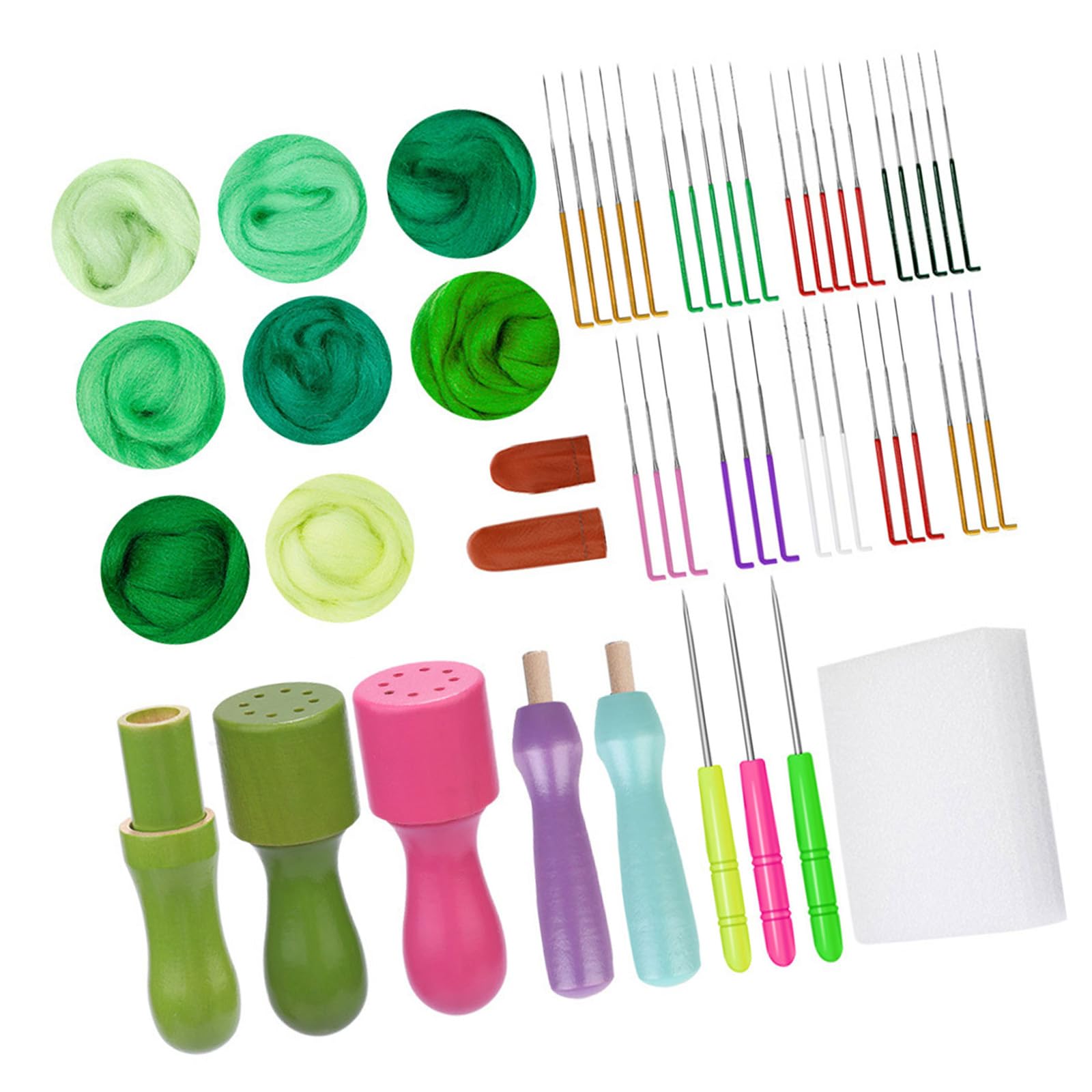 Buxuaaaa Needle Felting Kits 8 Colors Wool Roving Set Needle Felting Starter Kits with Tool Supplies Starter