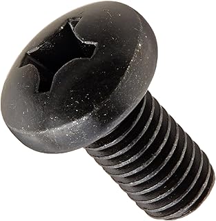 Small Parts Steel Pan Head Machine Screw, Black Oxide Finish, Meets ASME B18.6.3, #3 Phillips Drive, #12-24 Thread Size, 3/4