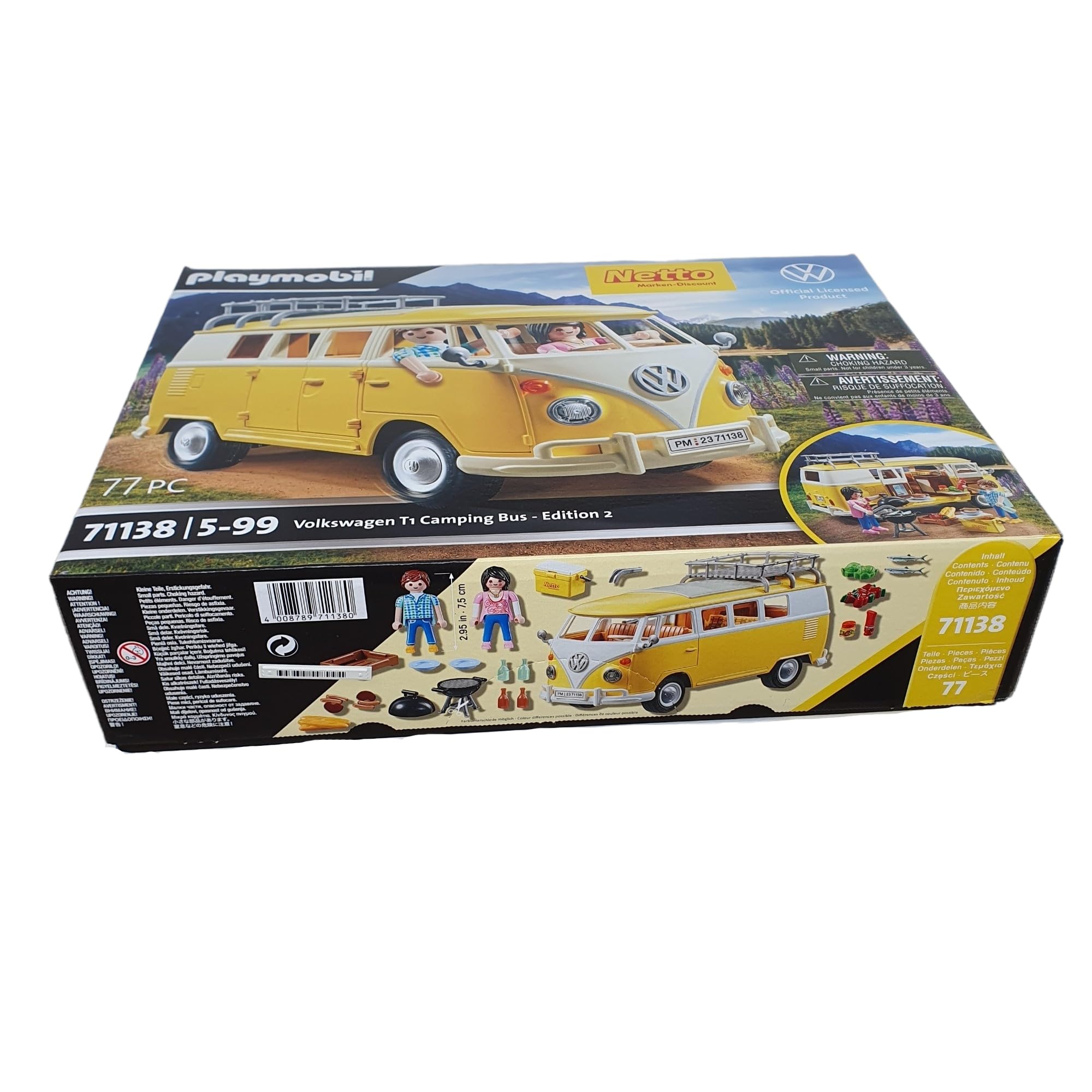 PLAYMOBIL Volkswagen 71138 T1 Camping Bus Netto Edition 2, Für Kinder ab 5 Jahren